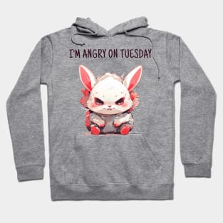 Angry tuesday rabbit Hoodie